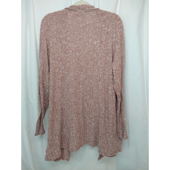 Urban Girl Cardigan Sweater 2X Open Front Chore Pockets Long Sleeves Pink Red - Picture 2 of 9